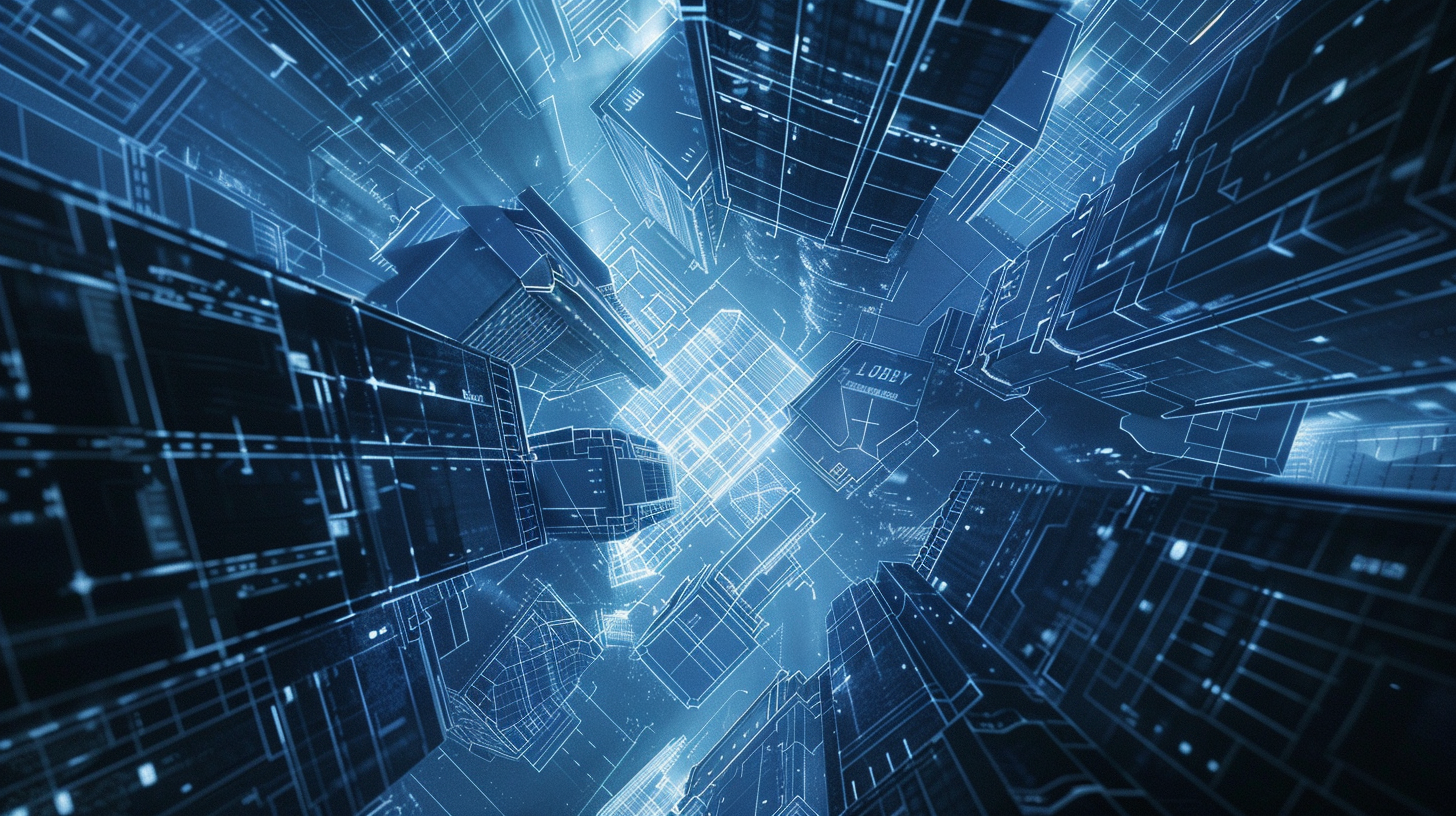 Intricate skyscraper blueprint showing the complexity of modern applications